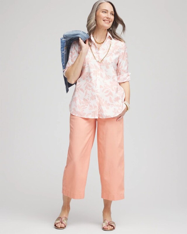 No Iron Floral Stretch Sateen Shirt - image 2